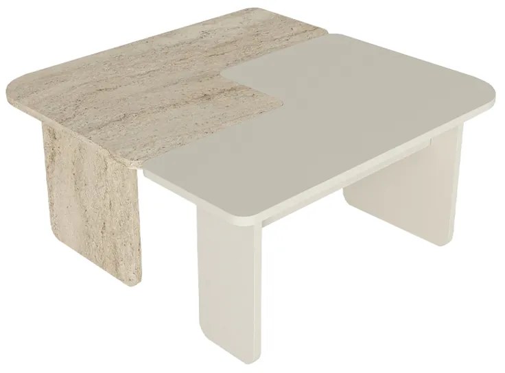 ΤΡΑΠΕΖΑΚΙ ΣΑΛΟΝΙΟΥ ΣΕΤ 2ΤΜΧ SEVILLA MEGAPAP ΧΡΩΜΑ SANDSTONE - TRAVERTINE 75X75X37,4ΕΚ.