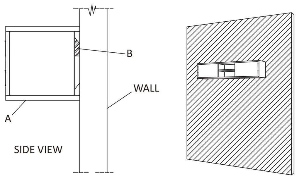 Έπιπλο Τηλεόρασης Επιτοίχιο 135 x 30 x 30 από Μασίφ Ξύλο Teak - Καφέ