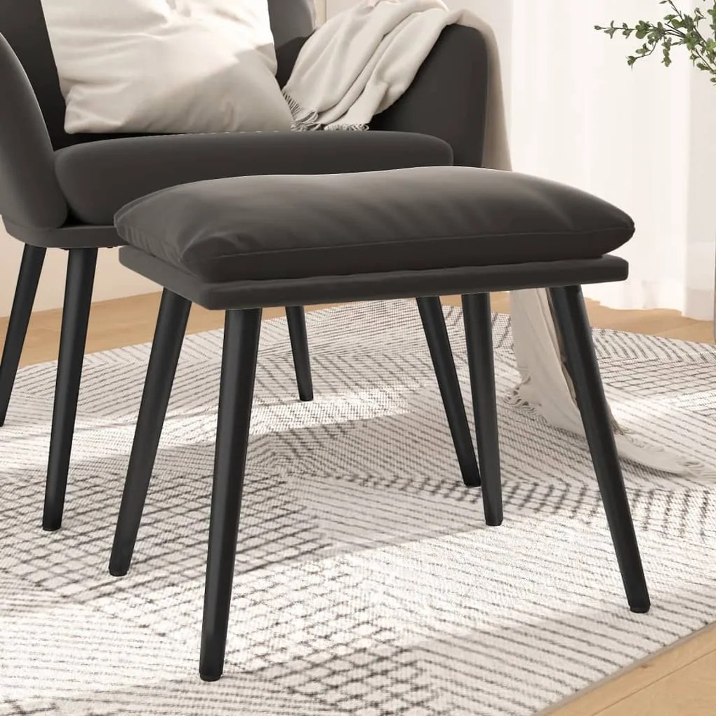 vidaXL Υποπόδιο Σκούρο Γκρι 45 x 29,5 x 39 εκ. Βελούδινο