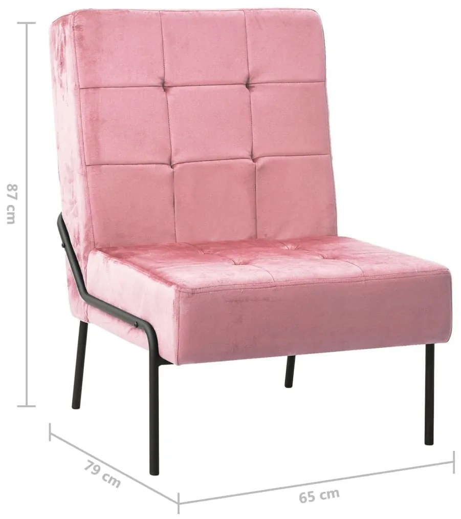 Καρέκλα Χαλάρωσης 65 x 79 x 87 Ροζ Βελούδινη - Ροζ
