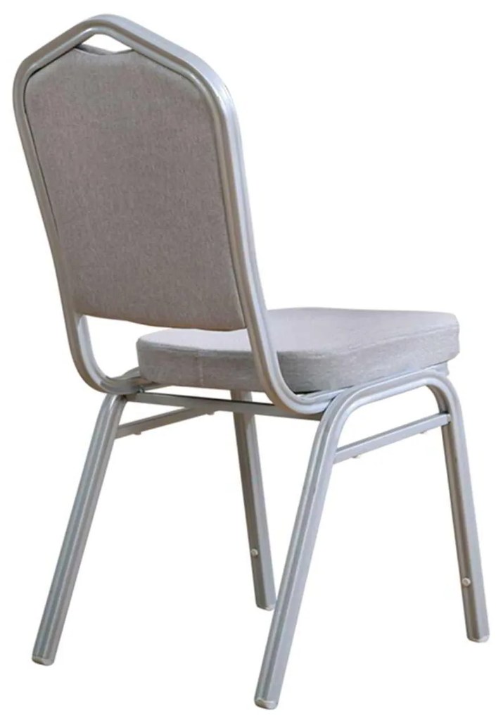 Καρέκλα HILTON Μεταλλική Silver Ύφασμα Γκρι 44x55x93cm