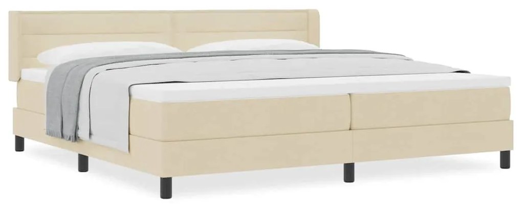 vidaXL Κρεβάτι box spring με στρώμα με στρώμα Κρεμ 200 x 200 cm