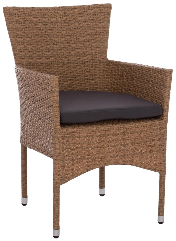 Καρέκλα - Πολυθρόνα NISHA C5684.02 Μεταλλική με Wicker Καφέ - Μόκα &amp; Μαξιλάρι 58x60x87 εκ. 58x60x87 εκ.