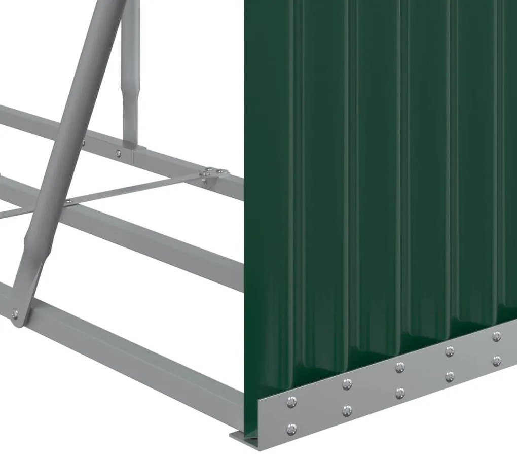 vidaXL Ξυλοθήκη Πράσινη 234 x 45 x 100 εκ. από Γαλβανισμένο Ατσάλι