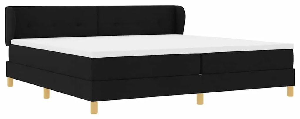 vidaXL Κρεβάτι με ελατήρια με στρώμα Μαύρο 200 x 200 cm ύφασμα