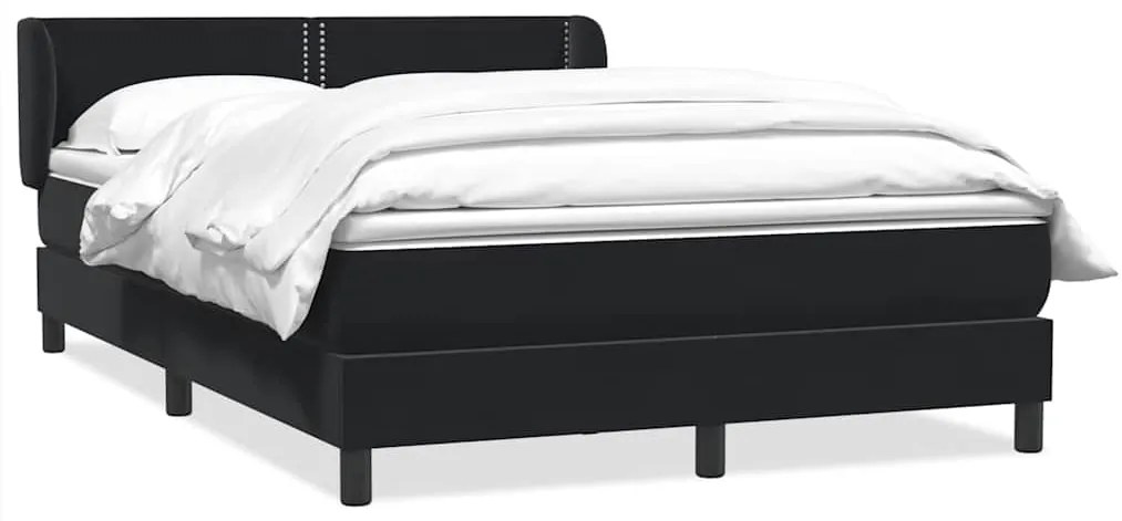 vidaXL Κρεβάτι Boxspring με Στρώμα Μαύρο 1140x210 εκ. Βελούδινο