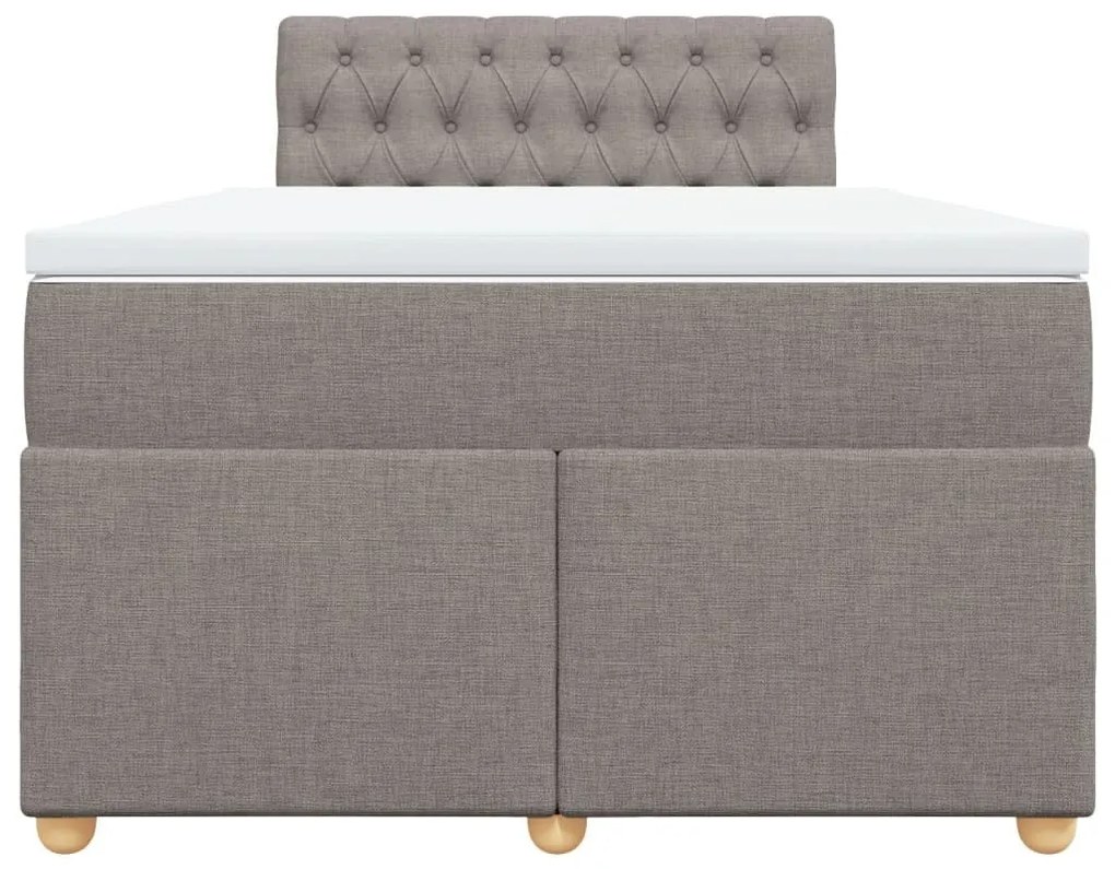 Κρεβάτι Boxspring με Στρώμα Taupe 120x190 εκ. Υφασμάτινο - Μπεζ-Γκρι