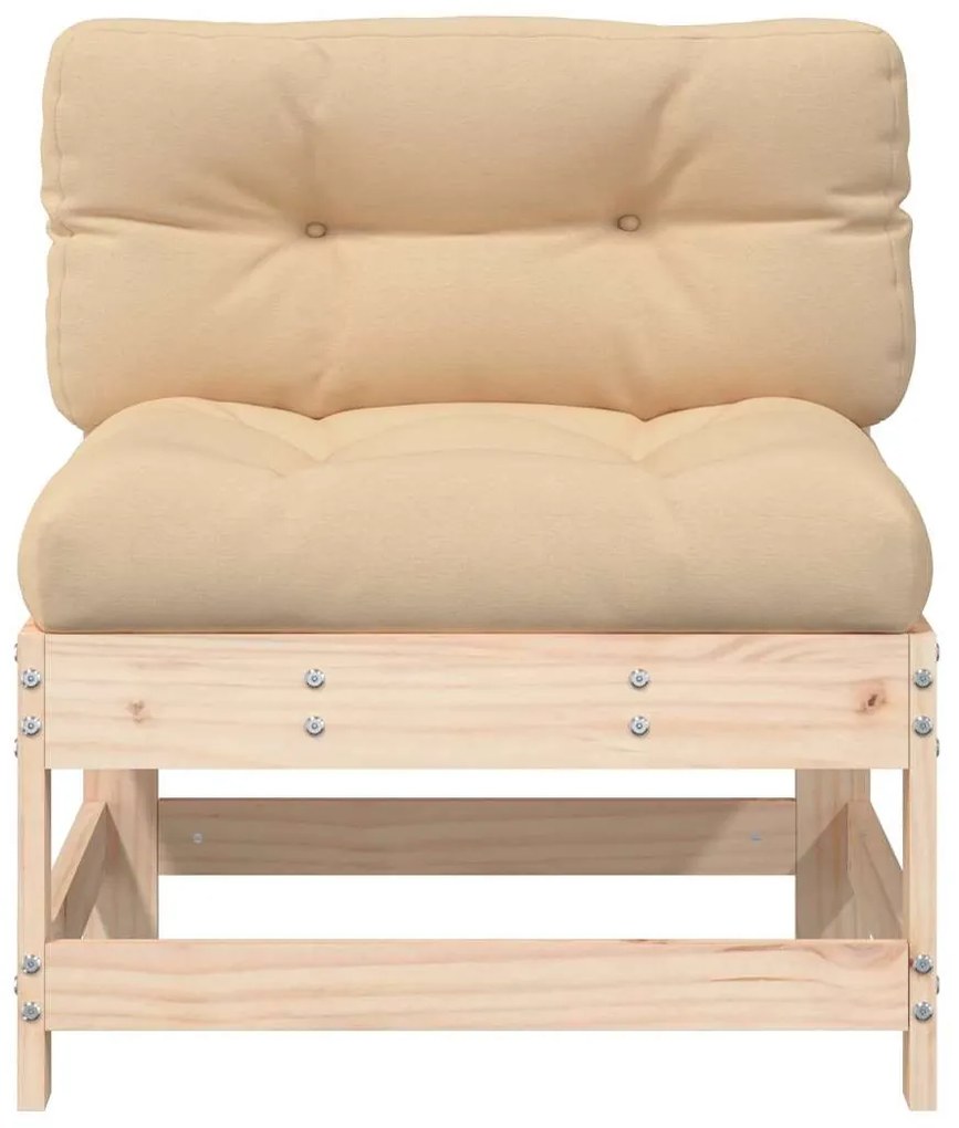 vidaXL Καναπέδες Μεσαίοι με Μαξιλάρια 2 τεμ. από Μασίφ Ξύλο Πεύκου