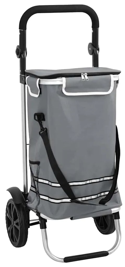 vidaXL Καρότσι Αγορών Γκρι 36.5 x 46.5 x 100.5 εκ Ύφασμα Oxford