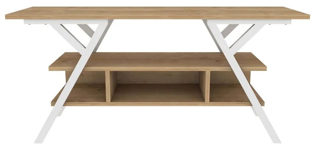 Έπιπλο Τηλεόρασης Minerva 322RTC2316 120x35x55cm White-Oak