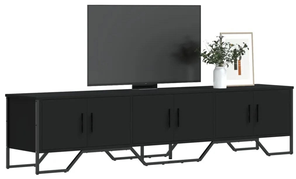 vidaXL Έπιπλο Τηλεόρασης Μαύρο 180x34x41 εκ. από Επεξεργ. Ξύλο