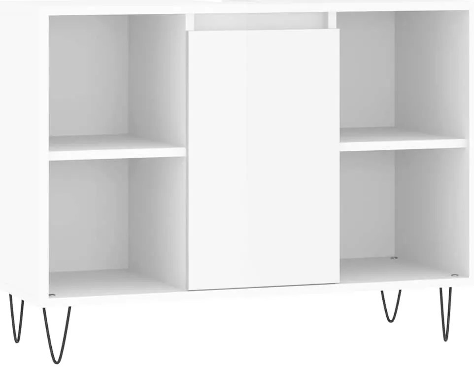 vidaXL Ντουλάπι Μπάνιου Γυαλ. Λευκό 80 x 33 x 60 εκ. από Επεξεργ. Ξύλο