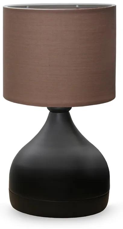 Φωτιστικό επιτραπέζιο Neil Megapap ύφασμα/μέταλλο χρώμα καφέ/μαύρο 18,5x17x32εκ. - 0123711