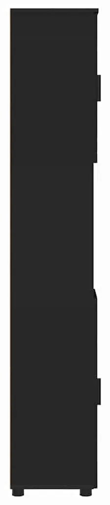 vidaXL Ντουλάπι Μπάνιου με αποθήκευση με πόρτα Μαύρο 30 x 35 x 192 εκ.