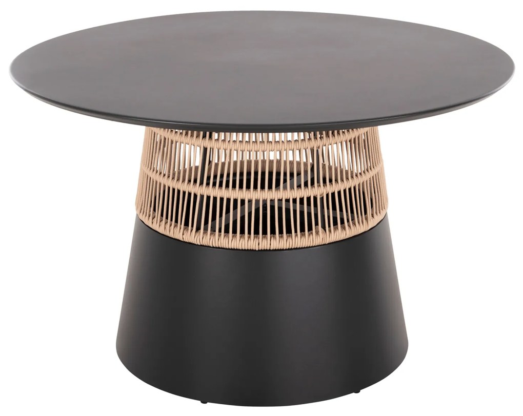 Intrahome ΤΡΑΠΕΖΙ ΣΤΡΟΓΓΥΛΟ SCASABLANCAEID .01 ΑΝΘΡΑΚΙ ΑΛΟΥΜΙΝΙΟ-ΜΠΕΖ ΣΧΟΙΝΙ Φ120x75Υεκ. intraho-1632359