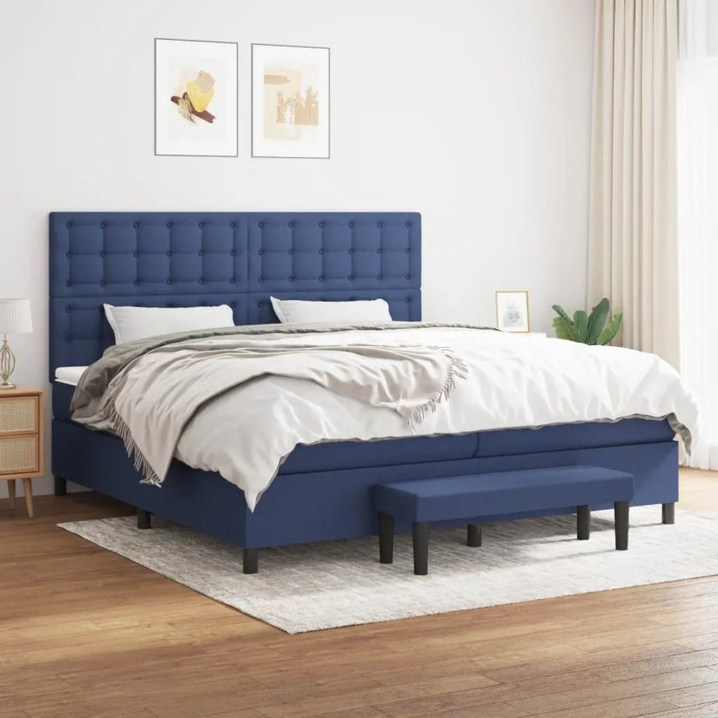 ΚΡΕΒΑΤΙ BOXSPRING ΜΕ ΣΤΡΩΜΑ ΜΠΛΕ 200X200 ΕΚ. ΥΦΑΣΜΑΤΙΝΟ 3136947