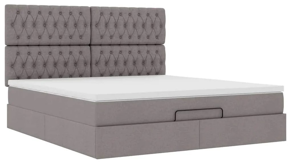 Οθωμανικό κρεβάτι με στρώμα & LEDs Taupe 180x200cm ύφασμα 3314111