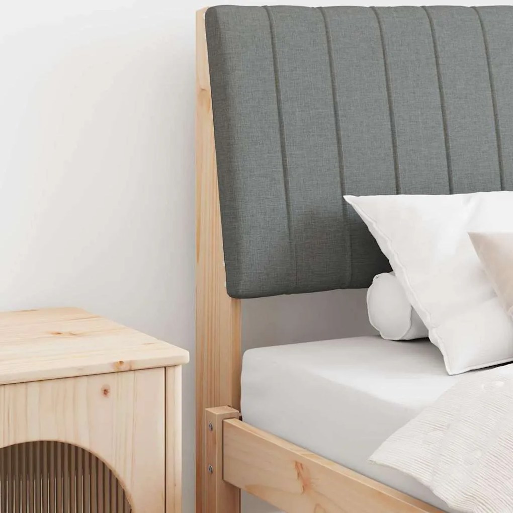 vidaXL Ταπετσαρισμένο κεφαλάρι Σκούρο Γκρι 100 cm Στερεά ξυλεία πεύκου