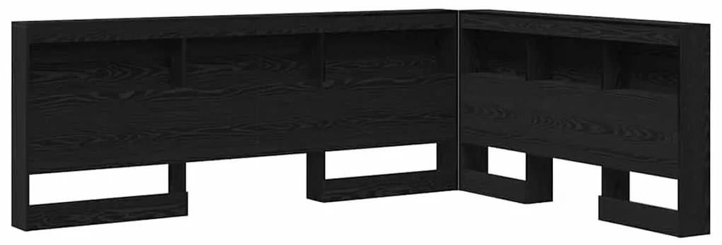 vidaXL Κεφαλάρι Αποθήκης με ράφι Μαύρη δρυς 160 cm Επεξεργασμένο ξύλο