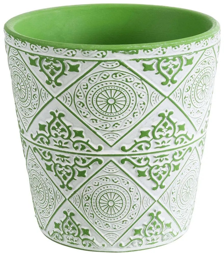 Κασπώ Aswan 20515 Φ14x13cm Green-White GloboStar Ceramic
