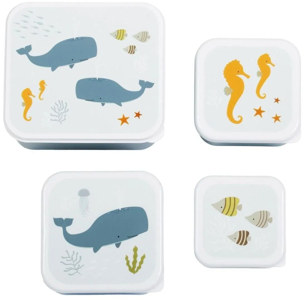 Σετ 4 δοχεία φαγητού A little lovely company Ocean