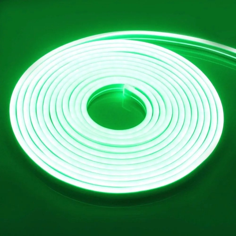 Αδιάβροχη Led Ταινία Neon 12V 5m με Τροφοδοτικό Πράσινο IP65 RZ-0025