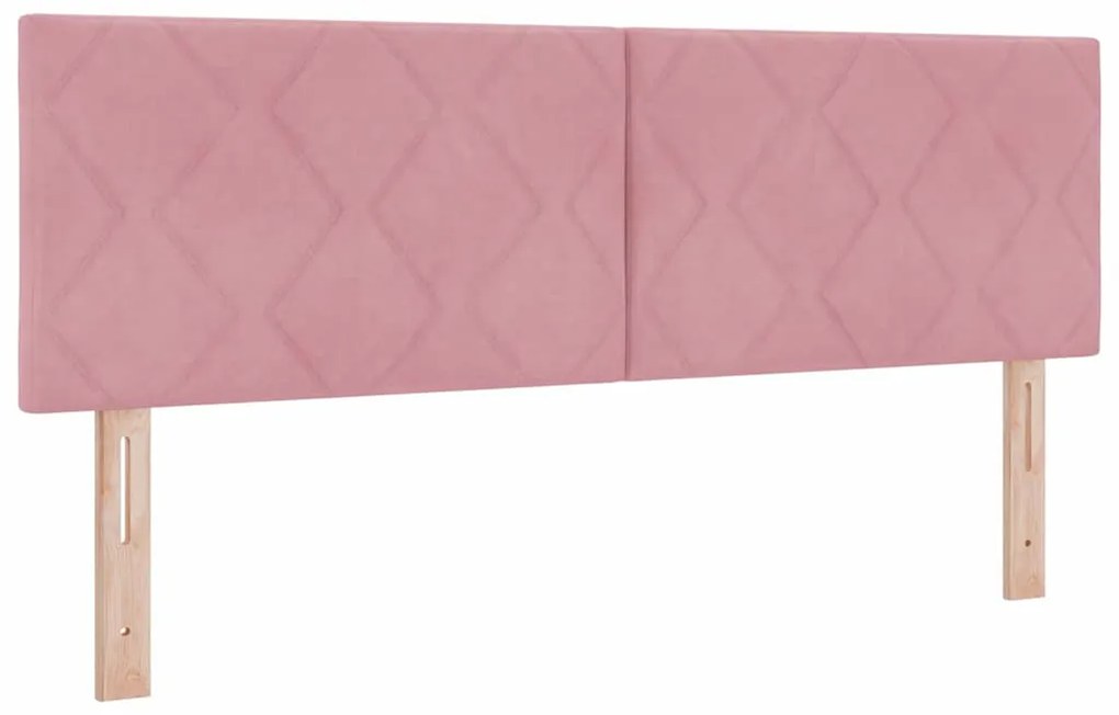 vidaXL Κρεβάτι με Ελατήρια και Στρώμα Ροζ 140 x 200 cm ύφασμα