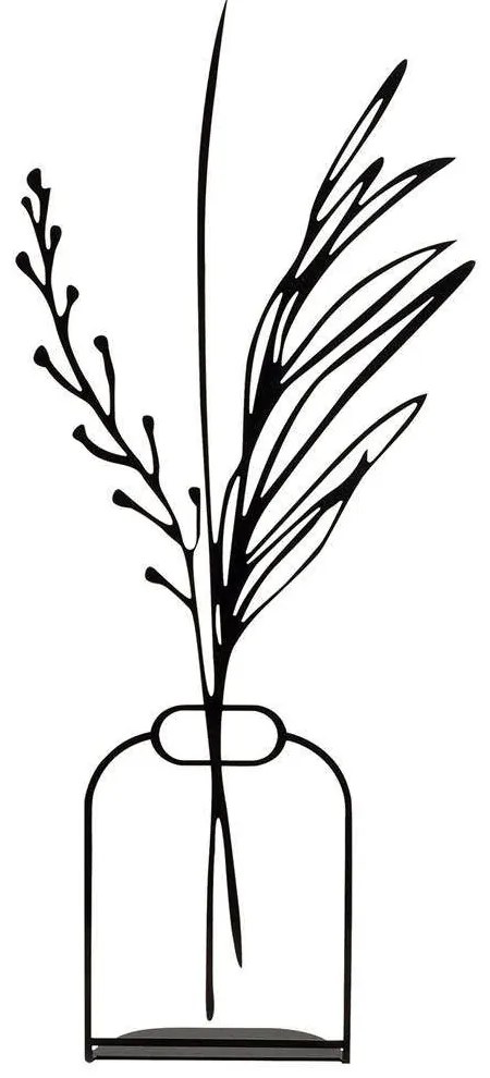 Διακοσμητικό Επιτραπέζιο Flowerpot 565TNL1167 15x44cm Black Aberto Design Metal