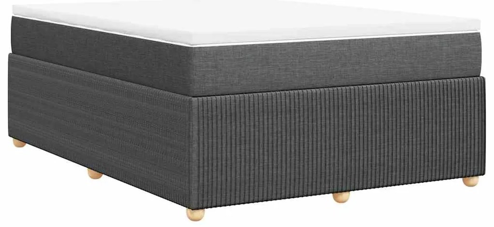 vidaXL Κρεβάτι Boxspring με Στρώμα Σκούρο Γκρι 140x190 εκ. Υφασμάτινο