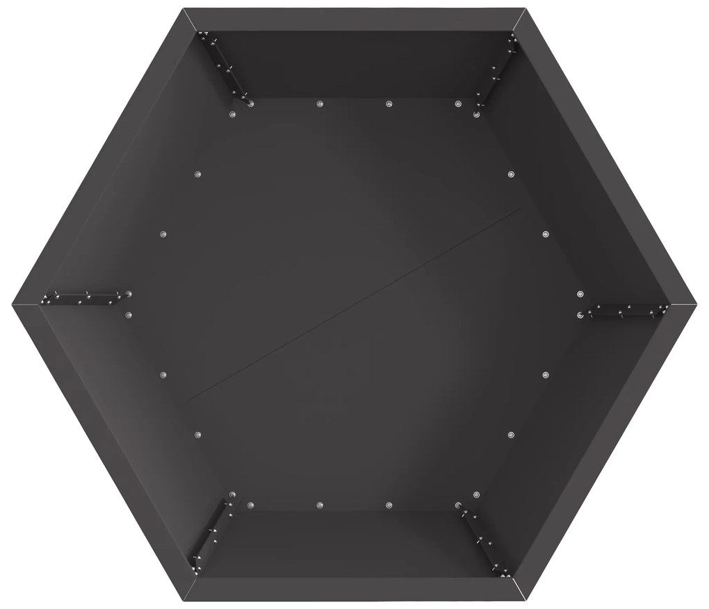 vidaXL Εστία Φωτιάς Έξιγωνη Μαύρη 75x75x28 εκ Ατσάλι