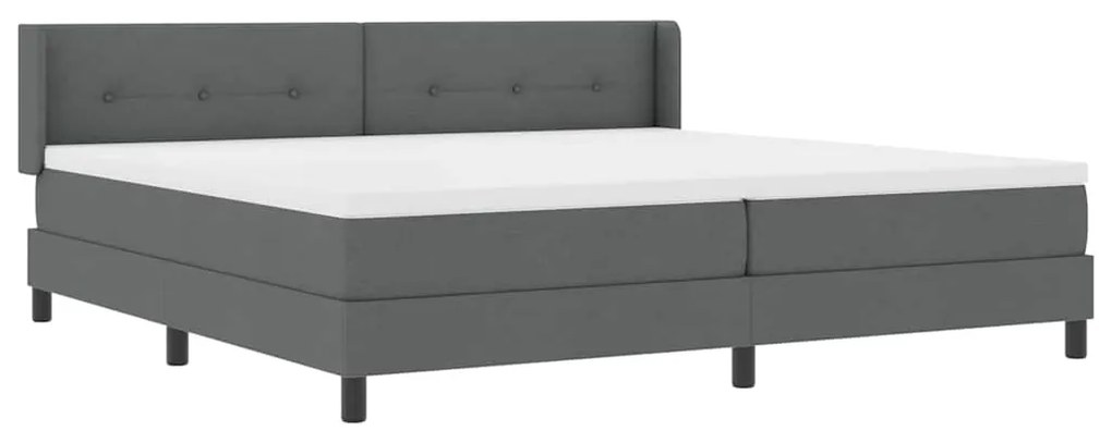 vidaXL Κρεβάτι box spring με στρώμα με στρώμα Σκούρο γκρι 200 x 200 cm