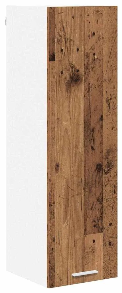 vidaXL Κρεμαστό ντουλάπι με αποθήκευση Παλιό ξύλο 30 x 31 x 100 εκ.