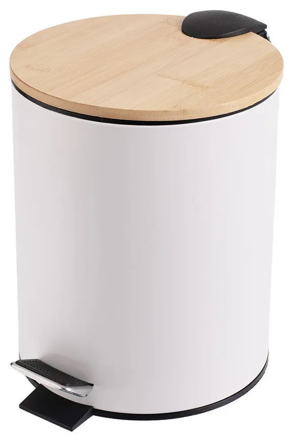 Χαρτοδοχείο Μπάνιου Bamboo Essentials Soft Close 5Lt Λευκό - Estia