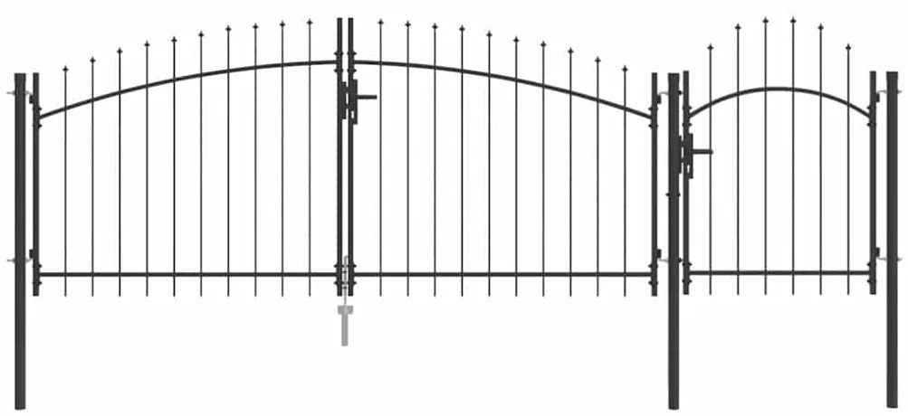 vidaXL Πύλη Κήπου Μαύρο 125 x 400 εκ