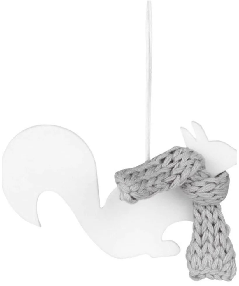 Στολίδι Χριστουγεννιάτικο Winter Forest Squirell LBTRD0090206 8,5x5cm White-Grey Raeder