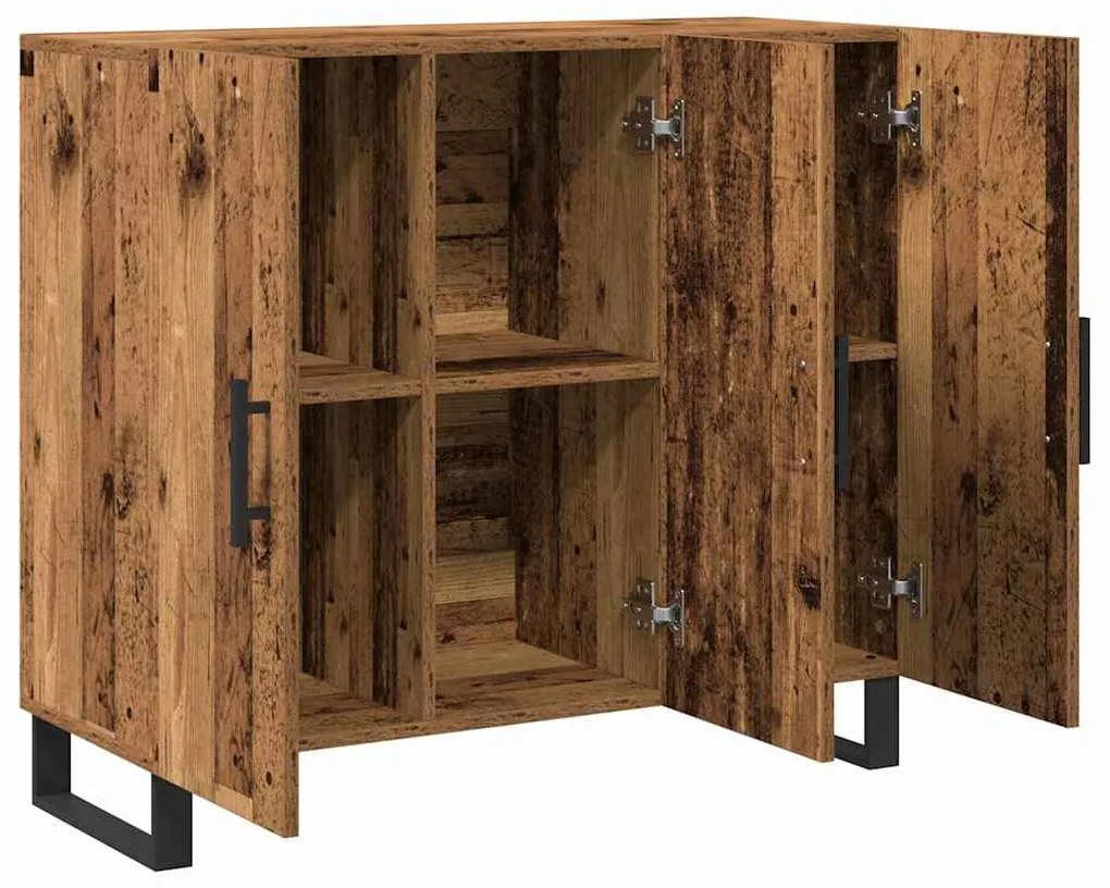 vidaXL Πλαϊνό γραφείο Παλιό ξύλο 90 x 34 x 80 εκ. Επεξεργασμένο ξύλο