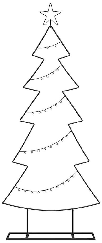 vidaXL Μεταλλικό χριστουγεννιάτικο δέντρο με βάση Μαύρο 150 cm Ατσάλι