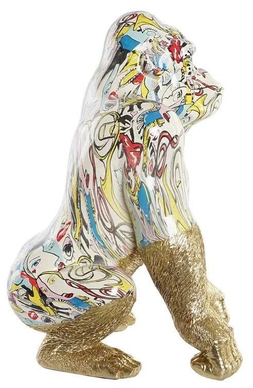 Διακοσμητική Φιγούρα DKD Home Decor 28,5 x 26,5 x 41 cm Χρυσό Πολύχρωμο Γορίλας