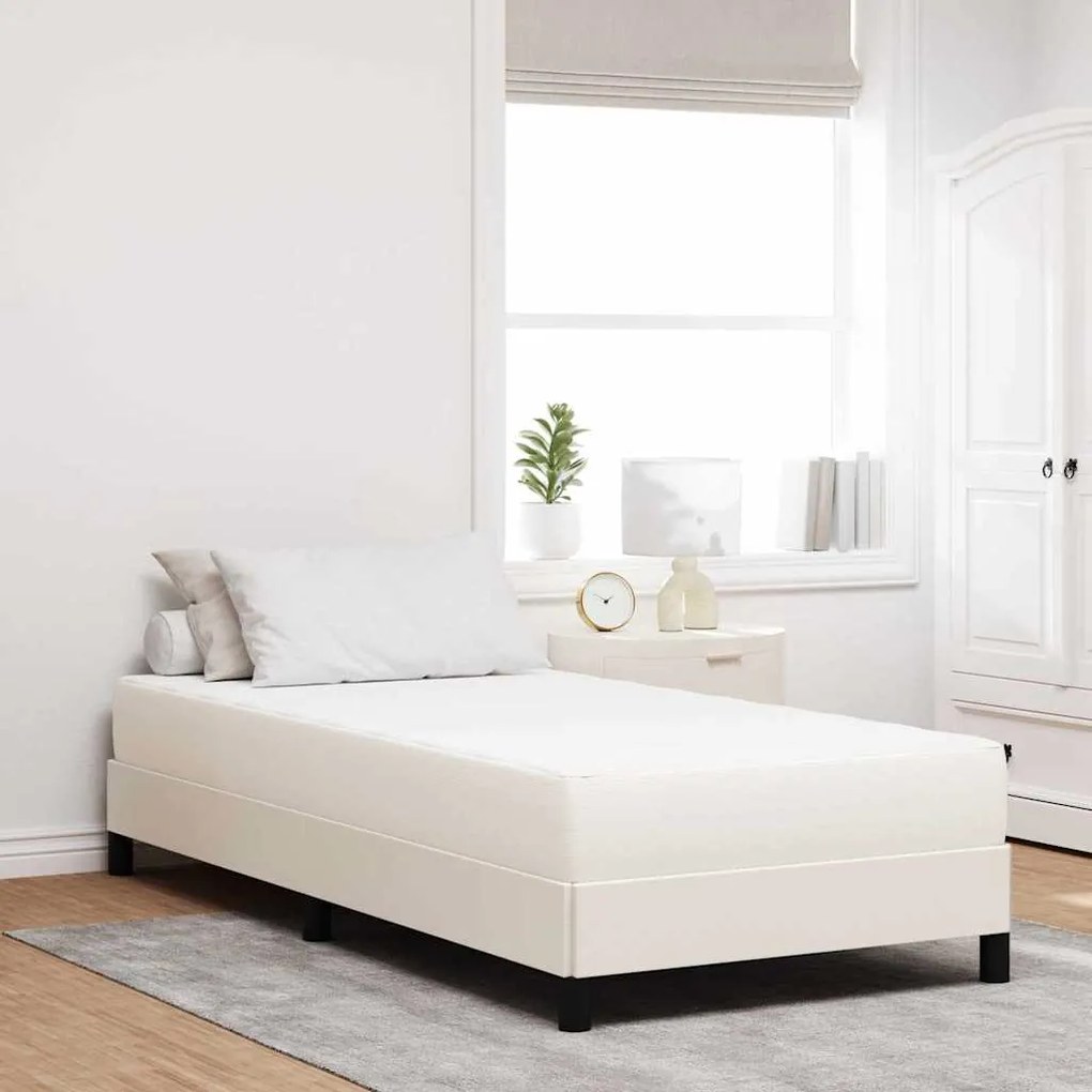 vidaXL Στρώμα Κρεβατιού με στρώμα Κρεμ 90 x 200 cm ύφασμα