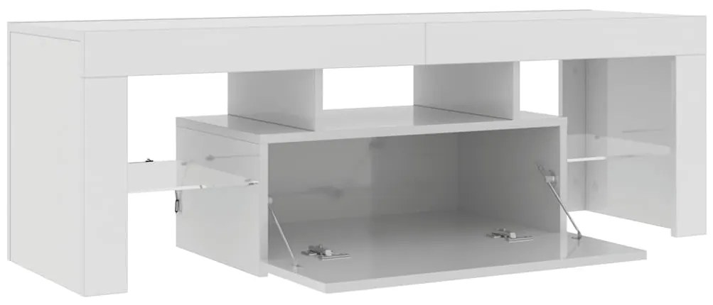 vidaXL Έπιπλο Τηλεόρασης με LED Γυαλιστερό Λευκό 120 x 35 x 40 εκ.