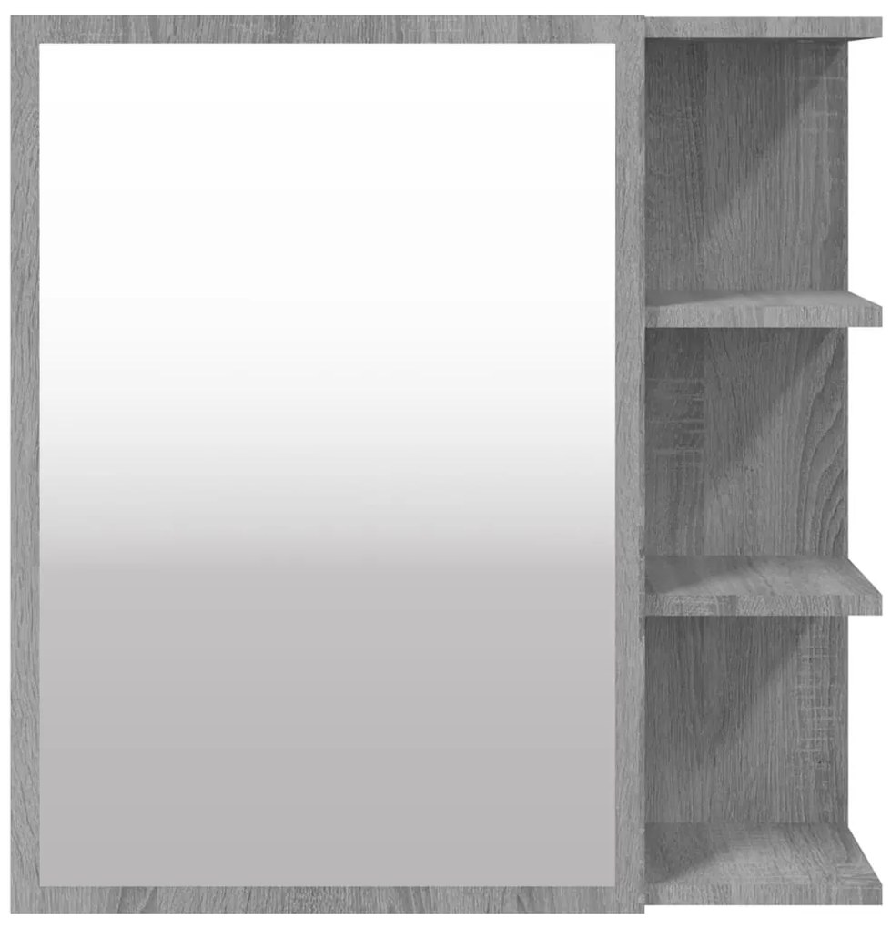 vidaXL Ντουλάπι Καθρέπτης Μπάνιου Γκρι Sonoma 62,5x20,5x64 εκ Επ. Ξύλο