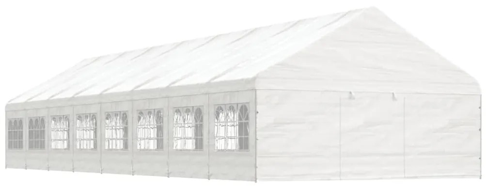 vidaXL Κιόσκι με Τέντα Λευκό 17,84 x 5,88 x 3,75 μ. από Πολυαιθυλένιο
