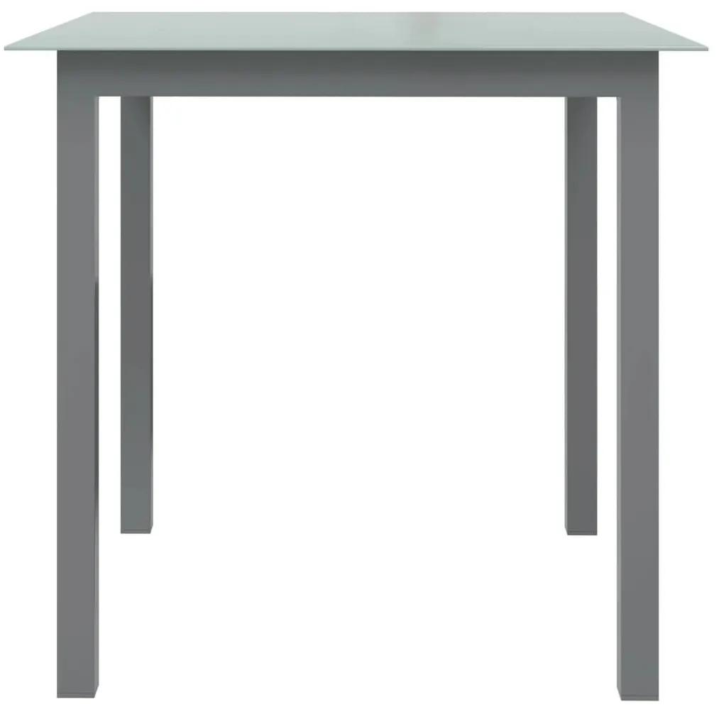 Τραπέζι Κήπου Ανοιχτό Γκρι 80x80x74 εκ. από Αλουμίνιο / Γυαλί - Γκρι