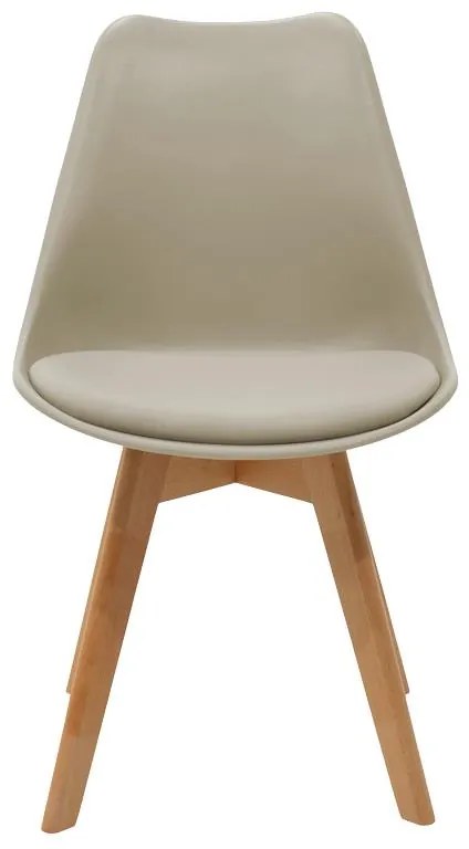 Καρέκλα Gaston pp-pu cappuccino με ξύλινο πόδι σε φυσική απόχρωση 48.5x53.5x83 εκ. 48.5x53.5x83 εκ.