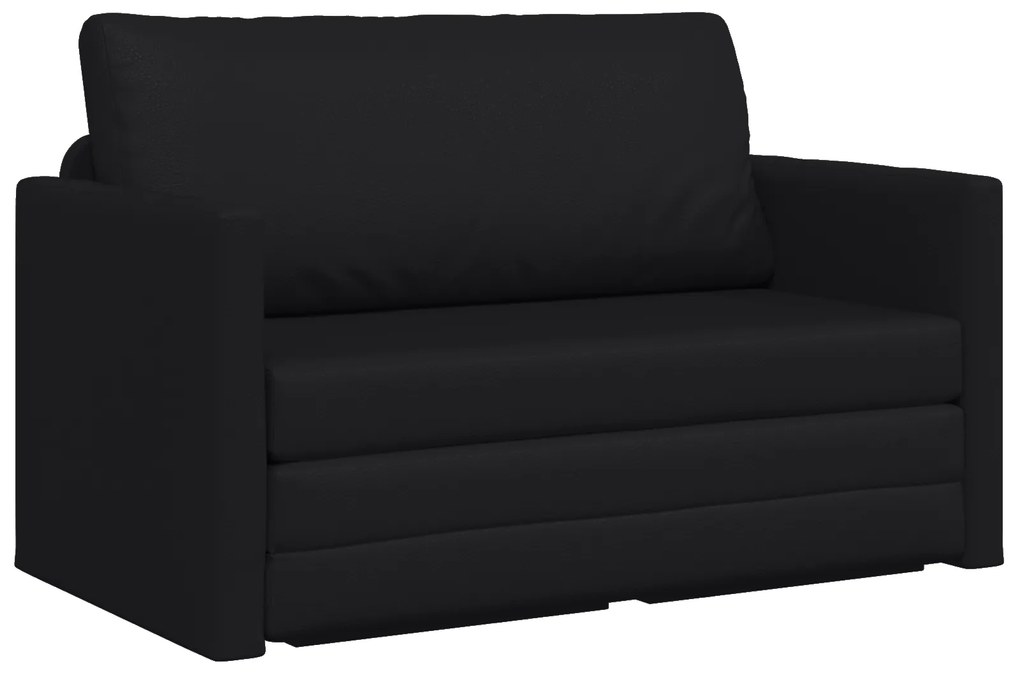 vidaXL Καθιστικός Καναπές Κρεβάτι 2 σε 1 Μαύρος 124x71x78 εκ Ψεύτικο Δέρμα