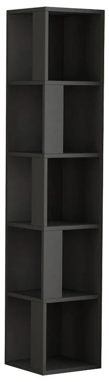 Βιβλιoθήκη στήλη Raphael ανθρακί 31.5x31.5x159εκ 31.5x31.5x159 εκ.