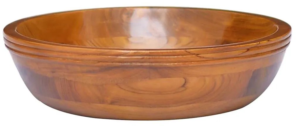 vidaXL Νιπτήρας Ø40 x 10 εκ. από Μασίφ Ξύλο Teak