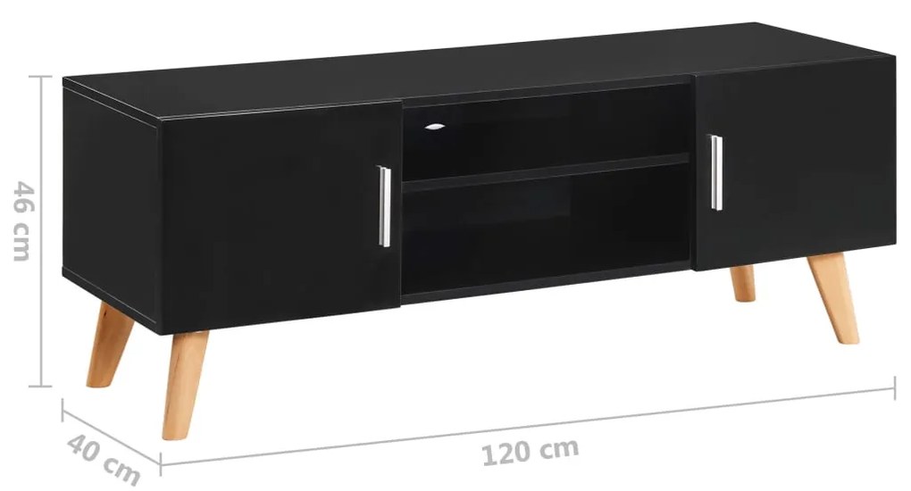 vidaXL Έπιπλο Τηλεόρασης Μαύρο 120 x 40 x 46 εκ. από MDF