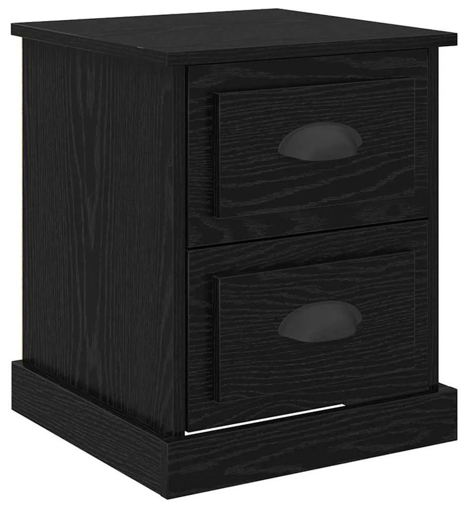 vidaXL Κομοδίνο Μαύρη δρυς 39 x 39 x 47.5 εκ Επεξεργασμένο ξύλο