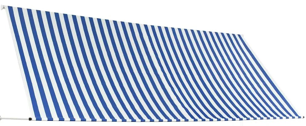 vidaXL Τέντα Συρόμενη Μπλε / Λευκό 350 x 150 εκ.